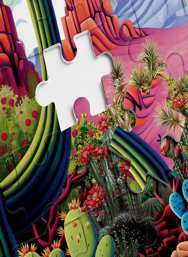 BBOLDIN Desert Cactus Oasis Puzzles for Adults 1000 Pieces Nature, Beautiful Plant Landscape Art Jigsaw Puzzles, Bird Flower Animal Painting Puzzle As Home Decor - Image 4